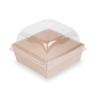 Крышка к контейнеру купол. 142х142х56 мм, прозр., ПЭТ, 50 шт/упак "OSQ" LidSmartPack 550 450 шт/кор РОССИЯ Lid SmartPack 550 купольная