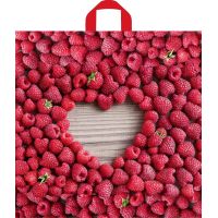 Пакет 440х420 мм, 70 мкм с петлев. ручками, диз. "Малина", ПВД, 50 шт/упак "Тикопластик" 300 шт/кор РОССИЯ н00117631