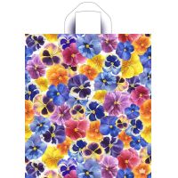 Пакет 380х420 мм, 37 мкм, с петлев. ручками, диз. "Цветочки", ПНД, 50 шт/упак "Тикопластик" 300 шт/кор РОССИЯ н00213101