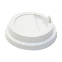 Крышка для стаканов, для холодных и горячих напитков, d 90 мм, белая, с клапаном, полистирол