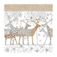 Салфетки 330х330 мм 3-сл., диз. "Новогодние олени", разноцв., бум., 20 шт/упак "Bouquet" 12 упак/кор РОССИЯ 25220