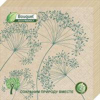 Салфетки 330х330 мм 2-сл., диз. "Гармония", крафт, бум., 25 шт/упак "Bouquet" 12 упак/кор РОССИЯ 57005