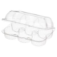 Упаковка для кондит. изделий 840[6х140] мл 6-секц., 190х139х65 мм, неразъем.крышка, прозр., ОПС, 280 шт/кор "Комус" 280 шт/упак РОССИЯ РК-1861/2