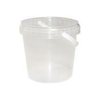 Ведро с ручкой 1.1л,325 штук в упаковке. d 131мм, нижн. d 127мм, h 107мм, прозрачн., контрольный замок, полипропилен