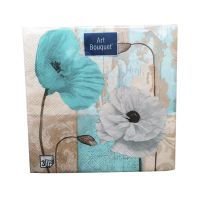 Салфетки 330х330 мм 3-сл., диз. "Декоративные маки", разноцв., бум., 20 шт/упак "Bouquet" 12 упак/кор РОССИЯ 57115