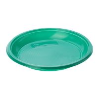 Тарелка одноразовая мелкая d167 мм, зел., ПС, 12 шт/упак "МИСТЕРИЯ" 1 200 шт/кор РОССИЯ 183590