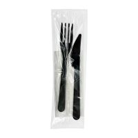 Комплект столовых приборов №3 [вил.+ нож: 180 мм, черн., ПС+ салф.], 200 шт/кор 200 шт/упак РОССИЯ 501302