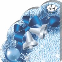 Салфетки d320 мм 3-сл., диз. "Новогодний венок", разноцв., бум., 12 шт/упак "Bouquet" 15 упак/кор РОССИЯ 37035