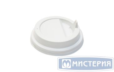 Крышка для стаканов, для холодного и горячего, d 90 мм, белая, с клапаном