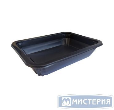 Контейнер под запайку 610 мл, 1-секц. 187х137х36 мм, черн., ПП, 50 шт/упак "ПолиЭр" 400 шт/кор РОССИЯ К-187*137*36 ПРУ черн.