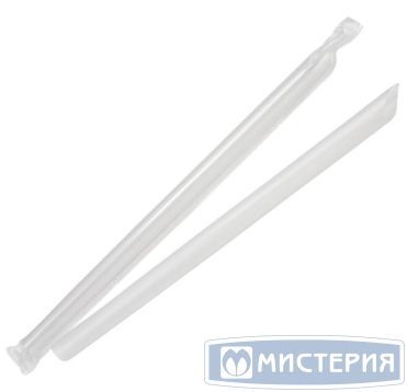 Трубочки для коктейлей 250 мм, d12 мм, прозр., пласт. прямые с косой отсечкой в инд. упаковке, 250 шт/упак 5 упак/кор БЕЛАРУСЬ