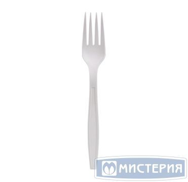 Вилка одноразовая 162 мм. бел., кукурузный крахмал, 50 шт/упак "GREEN MYSTERY" 1 000 шт/кор РОССИЯ