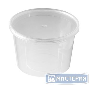 Контейнер для пресервов 500 мл, d112хh75 мм, форма "Банка", контр.замок, крышка в компл., прозр., ПП, 198 шт/кор "Aerosnab" 198 шт/упак РОССИЯ 1240П