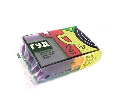 Губки для посуды профилированные "Дуэт" 70х90х42мм, поролон 2сл.