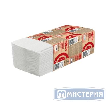 Полотенца бумажные для диспенсеров 240х215 мм 2-сл. Z-сложен., бел., 200 лист/упак "Focus" Premium 20 упак/кор РОССИЯ 50202913/5083802