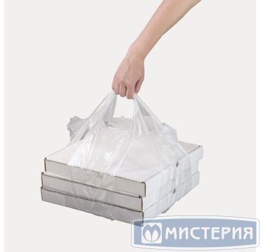 Пакет "майка" для пиццы [320+240]х600 мм 14 мкм, прозр., ПНД, 100 шт/упак 10 упак/кор РОССИЯ 2393598