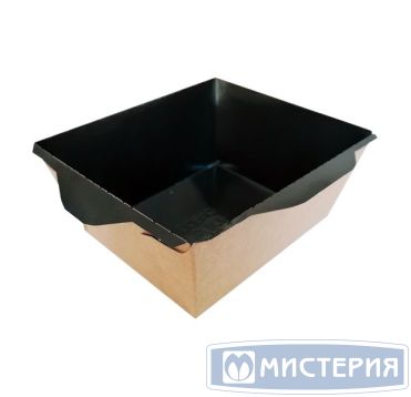 Контейнер 350 мл, 121х106х55 мм, без окна, без крышки, крафт-черн., карт., 50 шт/упак "OSQ" OpSalad BE 900 шт/кор РОССИЯ OpSalad 350 BE