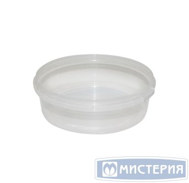 Контейнер для пресервов/мёда, 500мл, круглый, d 145мм, h 52мм, "банка", полупрозрачный, контрольный замок, ПП
