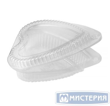 Упаковка для торта [неразъем.] форма "Сердце" 185х160х48[138х126х43] мм, прозр., ОПС, 240 шт/кор "Комус" 400 шт/упак РОССИЯ ТС-075