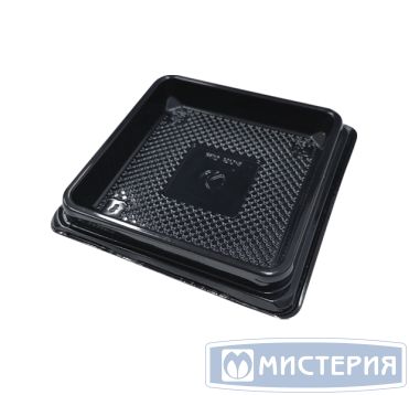 Упаковка для торта [дно] 90х90х5 [80х80х5] мм, черн., ПЭТ, 960 шт/кор "Kado-Prim" РОССИЯ КД-504Д черн.