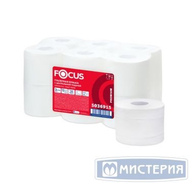 Бумага туалетная для диспенсеров 2-сл. с центр. вытяжкой "Focus" Point, бел., 120 м 12 рул/упак 12 рул/кор РОССИЯ 50202223/5036915