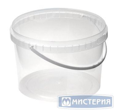 Ведро пищевое 3250 мл, d195хh142 мм, с ручкой, без крышки, прозр., ПП, 45 шт/кор "Альянсупак" 45 шт/упак БЕЛАРУСЬ ДВ-3,25/195 ОС
