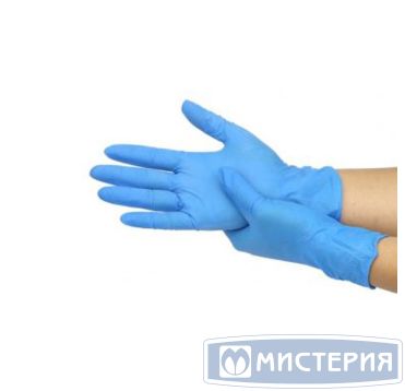 Перчатки нитриловые, р-р L, неопудрен., голуб., 50 пар/упак 10 упак/кор ТАИЛАНД